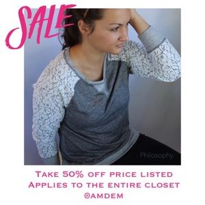 🆕Philosophy Republic Gray/Lace Sweatshirt